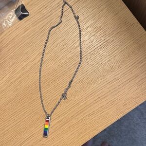 Silver Necklace with Multicolor Pendant